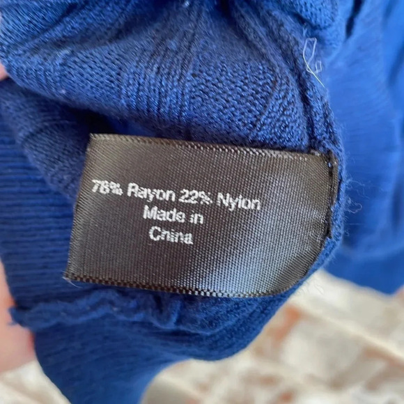 Lane Bryant Navy Ribbed Sleeveless Mock Sweater - Picture 6 of 8